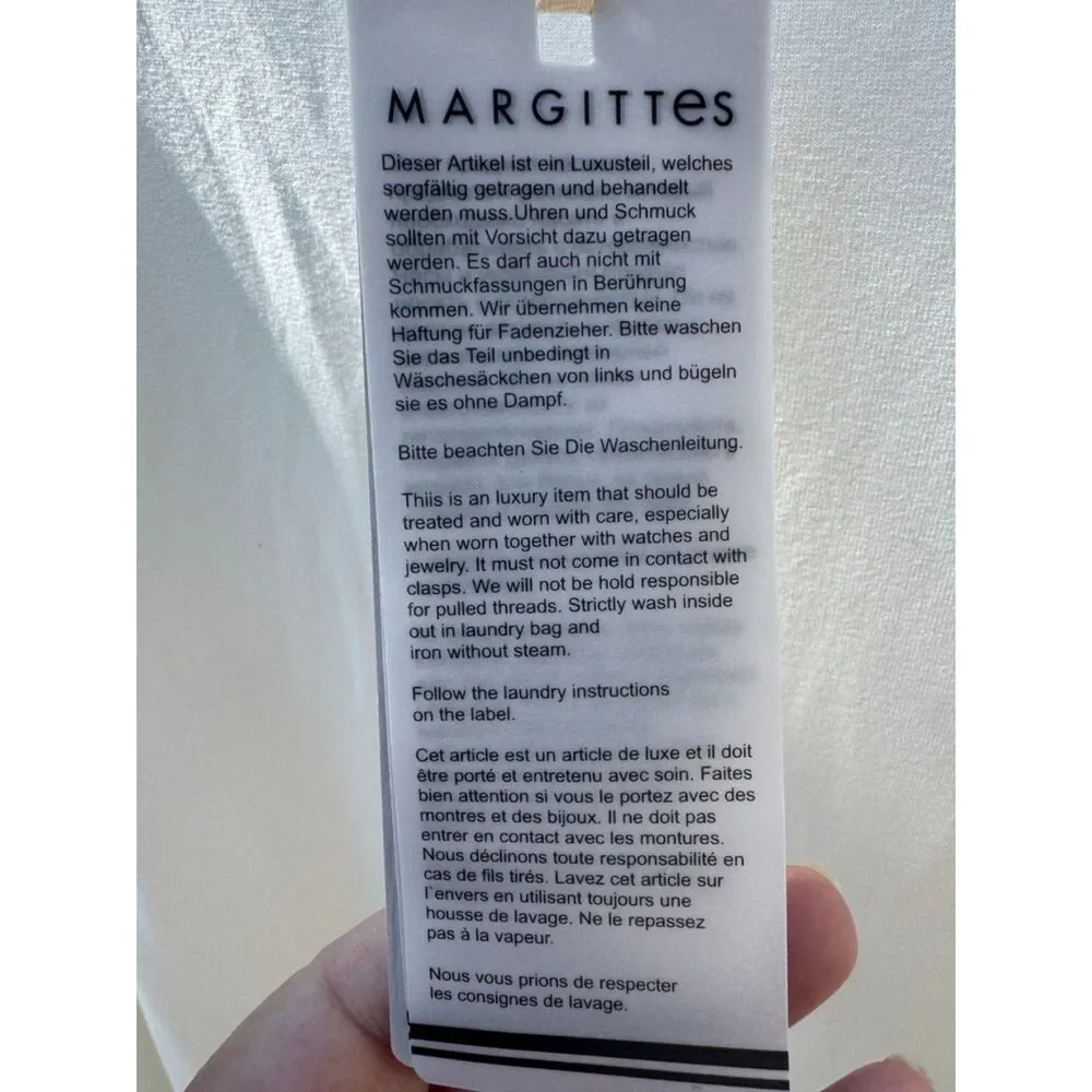 NWT Margittes Womens Blouse Long Sleeve w/ Butterfly Sides Made in Germany
